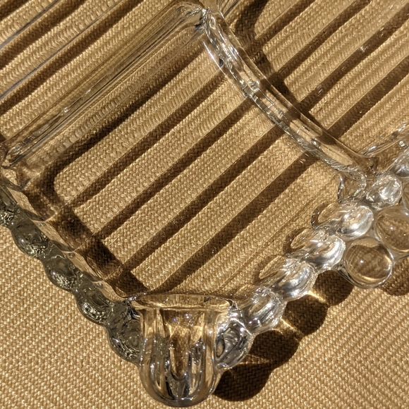 Hazel Atlas Ribbed, Ball & 3 Sectioned Clear Glass Snack, Ashtray Cup EUC MCM - Picture 4 of 9